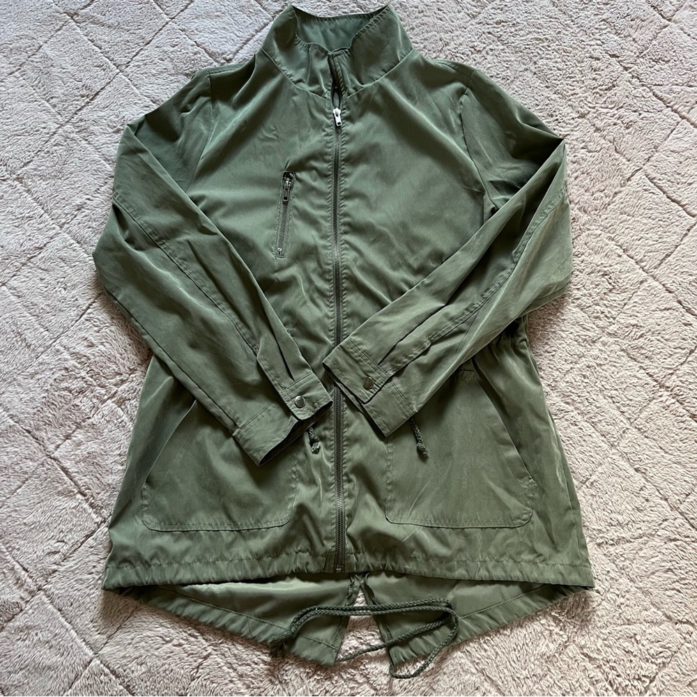 MINE Los Angeles Full Zip Utility Jacket Preppy Minimalist Capsule Outdoor Sz L